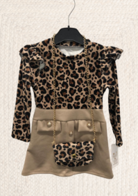 Suede leopard jurk